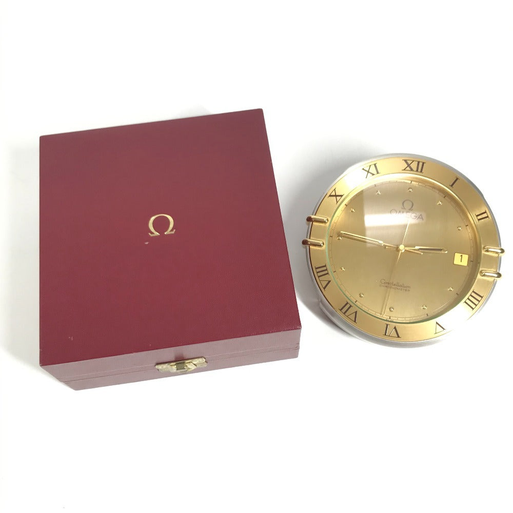OMEGA パシャ ロゴ テーブルクロック インテリア 置き時計 置時計 SS ユニセックス ゴールド