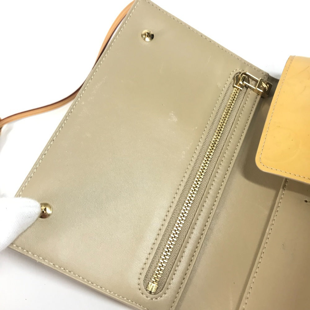 LOUIS VUITTON 不明 MonogramVernis Walker Pochette Bag Shoulder Bag Trifold wallet MonogramVernisCanvas Beige Used