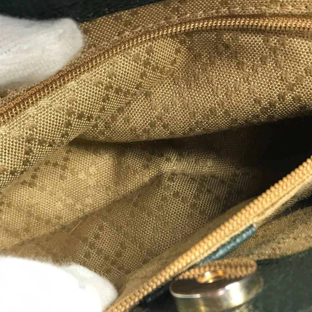 GUCCI 000 123 Old Gucci vintage Bamboo 2-Way Bag, Handbag, Shoulder Bag Shoulder Bag Leather / suede Green Used