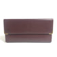 CARTIER Must de Line Logo Kisslock Wallet Flap Long Wallet Long Wallet Leather wine-red Used