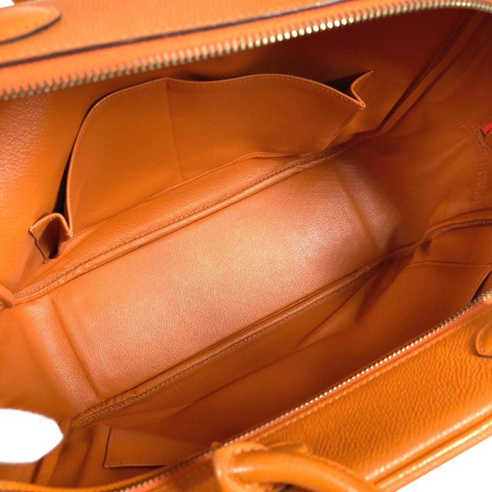 HERMES Plume 32 Plume 32 Tote bag, handbag, business bag Hand Bag Epsom Orange/GoldHardware Used
