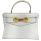 VERSACE vintage medusa logo Bag Flap Tote Bag Hand Bag Leather WhiteBased/Gold Used