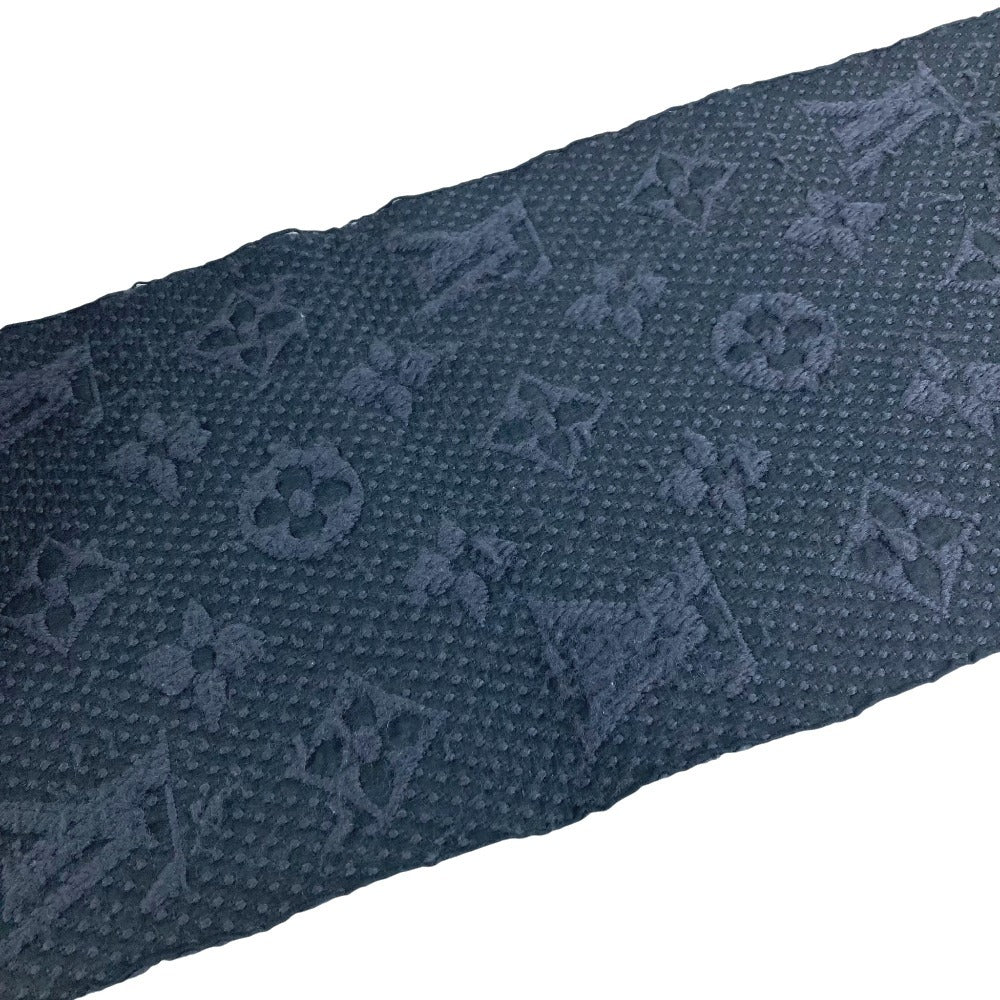 LOUIS VUITTON 不明 fringe charpes logomania mix Stole/Shawl Accessories Scarf wool / silk Dark Gray Based Used