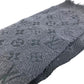LOUIS VUITTON 不明 fringe charpes logomania mix Stole/Shawl Accessories Scarf wool / silk Dark Gray Based Used