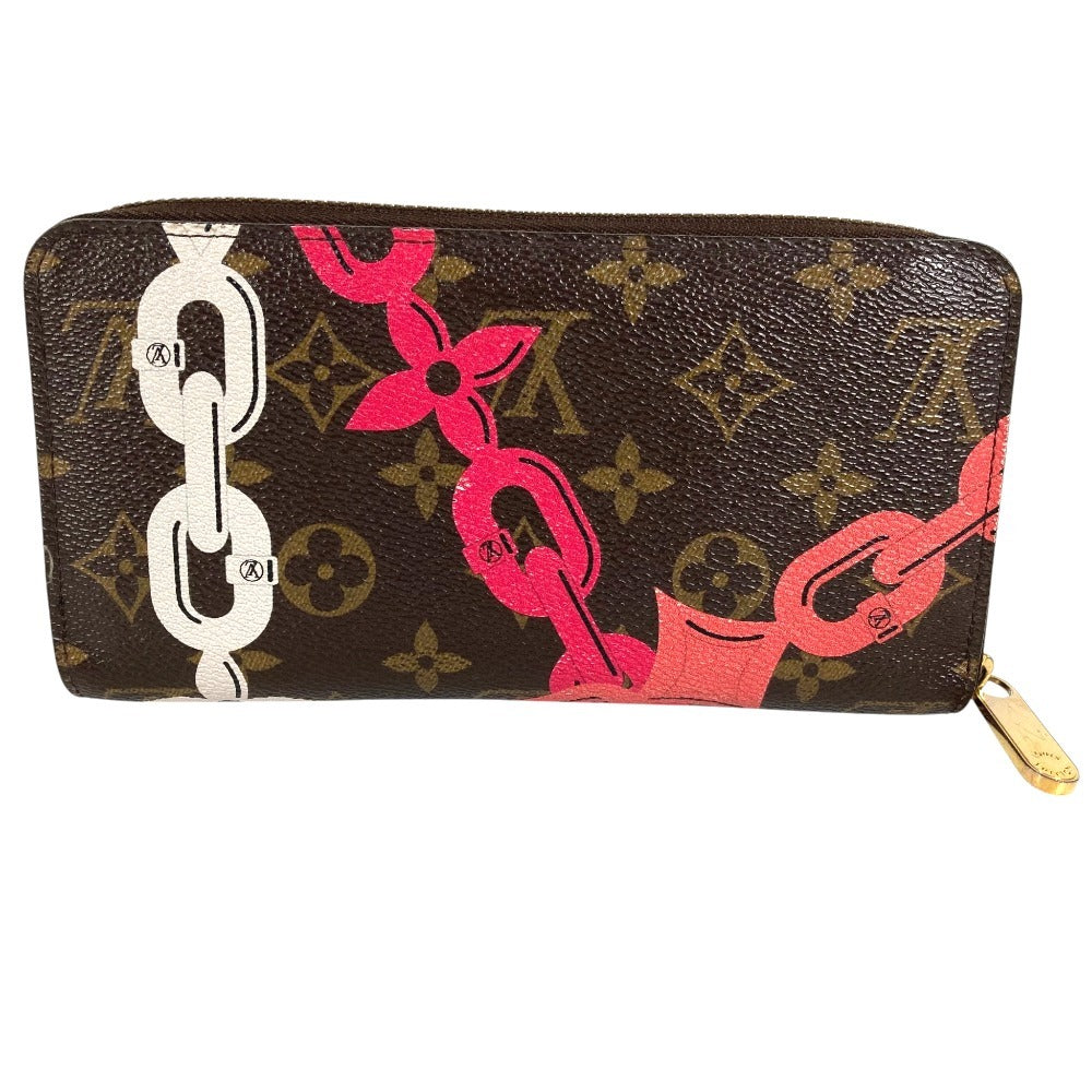 LOUIS VUITTON M41905 Monogram Bay Chain Print Zippy Wallet Long Wallet Zip Around Wallet Long Wallet MonogramCanvas Brown/pink Used