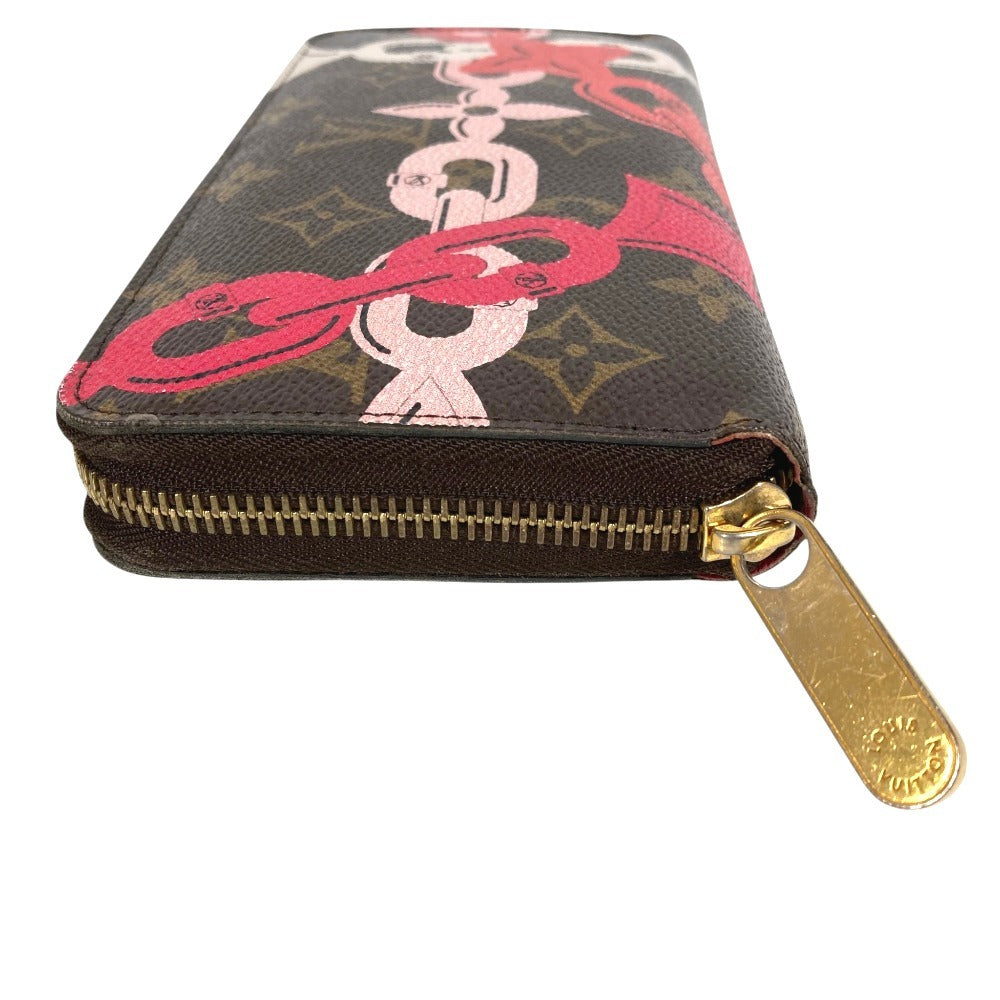 LOUIS VUITTON M41905 Monogram Bay Chain Print Zippy Wallet Long Wallet Zip Around Wallet Long Wallet MonogramCanvas Brown/pink Used