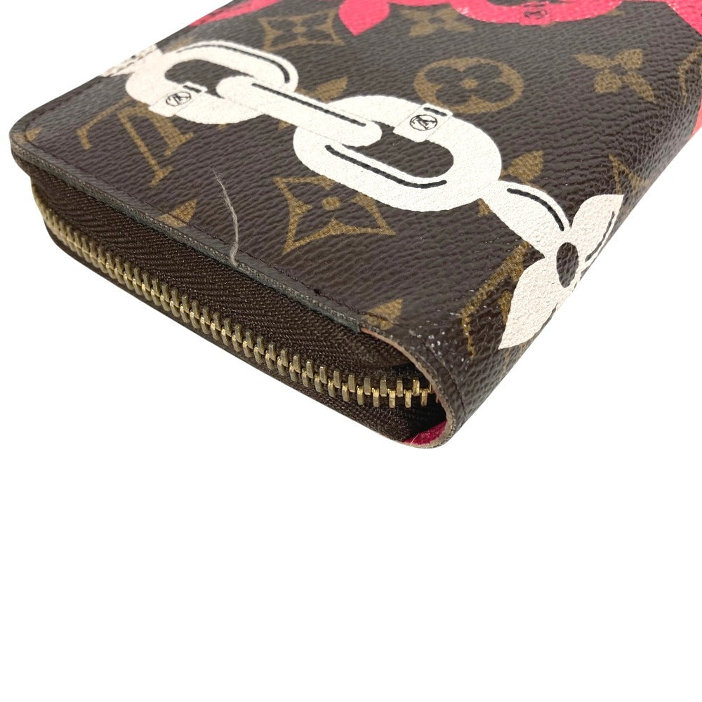 LOUIS VUITTON M41905 Monogram Bay Chain Print Zippy Wallet Long Wallet Zip Around Wallet Long Wallet MonogramCanvas Brown/pink Used
