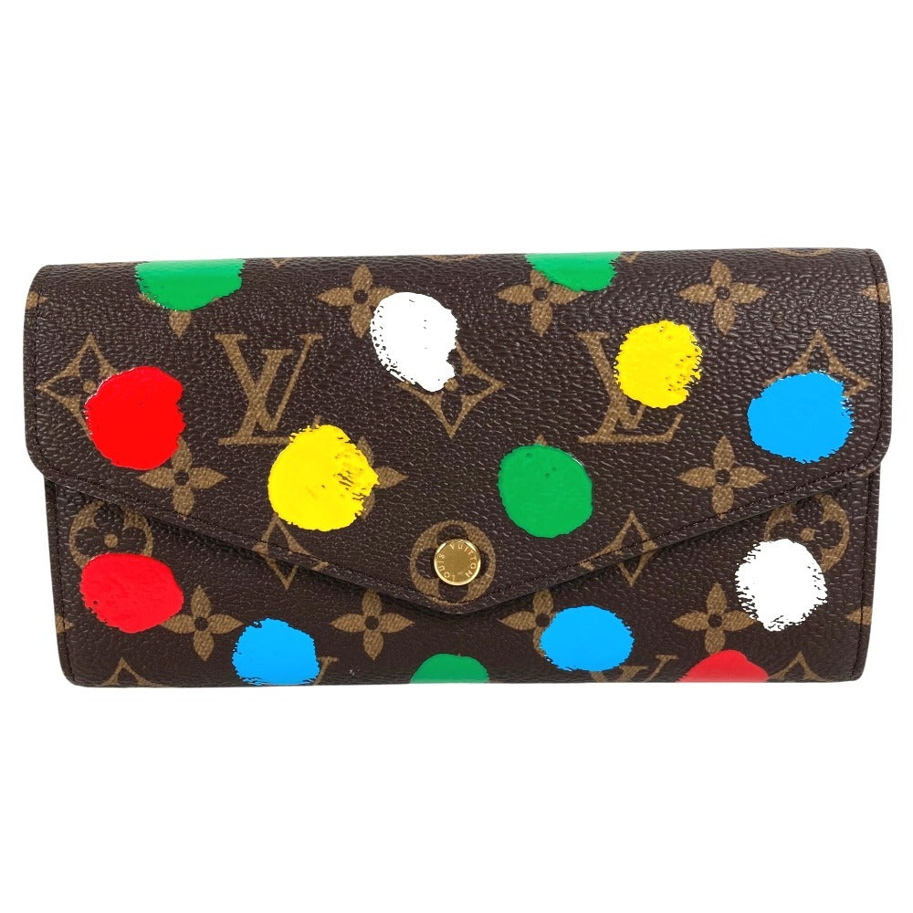 LOUIS VUITTON M81980 LV × YK Yayoi Kusama Monogram Portefeuille Sarah NM long wallet bifold Long Wallet MonogramCanvas Brown/Multicolore Used