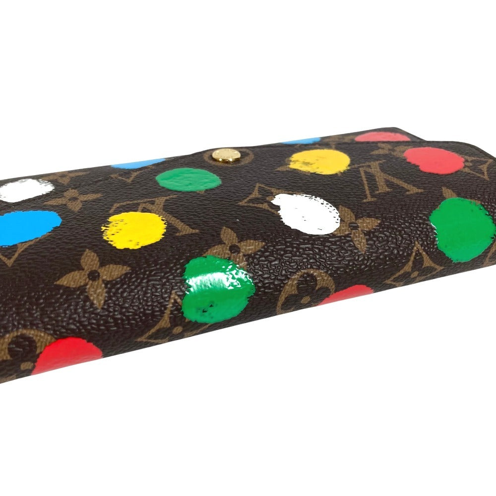 LOUIS VUITTON M81980 LV × YK Yayoi Kusama Monogram Portefeuille Sarah NM long wallet bifold Long Wallet MonogramCanvas Brown/Multicolore Used