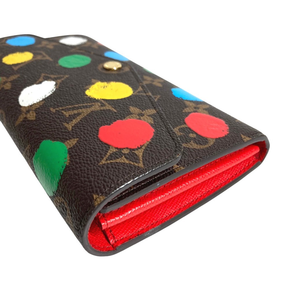 LOUIS VUITTON M81980 LV × YK Yayoi Kusama Monogram Portefeuille Sarah NM long wallet bifold Long Wallet MonogramCanvas Brown/Multicolore Used