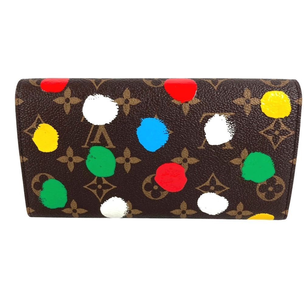 LOUIS VUITTON M81980 LV × YK Yayoi Kusama Monogram Portefeuille Sarah NM long wallet bifold Long Wallet MonogramCanvas Brown/Multicolore Used