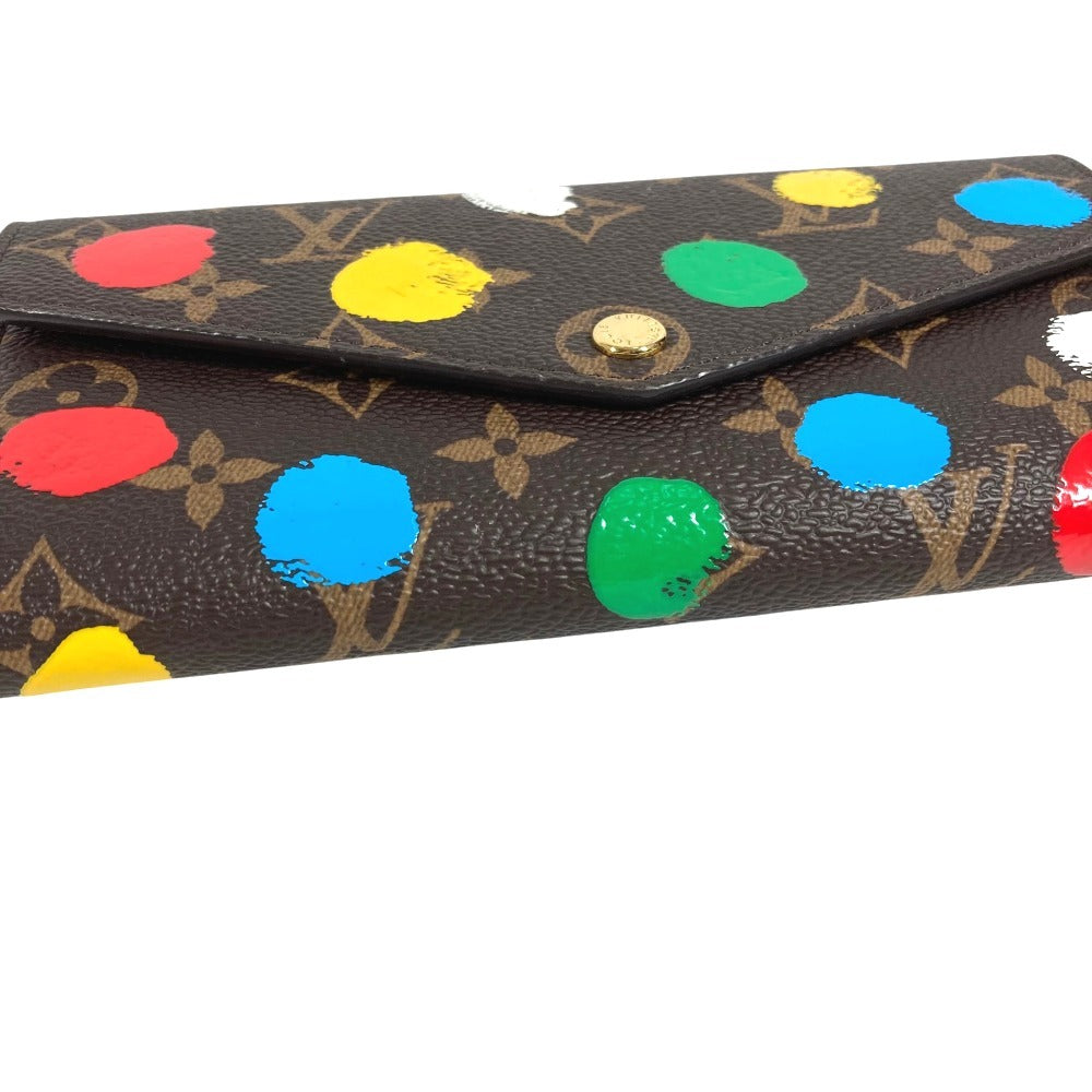 LOUIS VUITTON M81980 LV × YK Yayoi Kusama Monogram Portefeuille Sarah NM long wallet bifold Long Wallet MonogramCanvas Brown/Multicolore Used