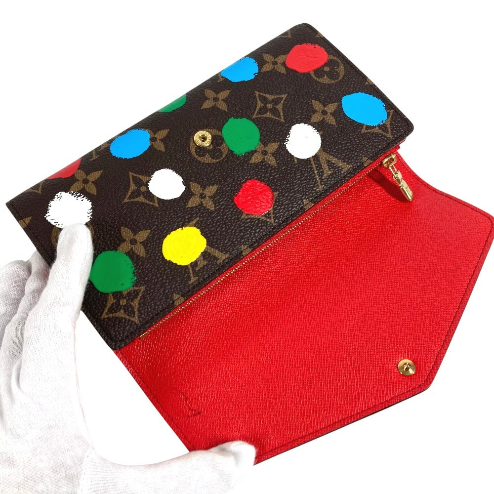 LOUIS VUITTON M81980 LV × YK Yayoi Kusama Monogram Portefeuille Sarah NM long wallet bifold Long Wallet MonogramCanvas Brown/Multicolore Used