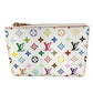 LOUIS VUITTON M27736 LV × TM Takashi Murakami Collaboration Monogram Multicolore Portefeuille Lisa Compact Wallet Wallet Folded wallet MonogramMulticoloreCanvas Blanc White/pink Used