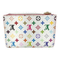 LOUIS VUITTON M27736 LV × TM Takashi Murakami Collaboration Monogram Multicolore Portefeuille Lisa Compact Wallet Wallet Folded wallet MonogramMulticoloreCanvas Blanc White/pink Used