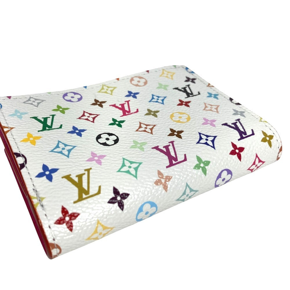 LOUIS VUITTON M27736 LV × TM Takashi Murakami Collaboration Monogram Multicolore Portefeuille Lisa Compact Wallet Wallet Folded wallet MonogramMulticoloreCanvas Blanc White/pink Used
