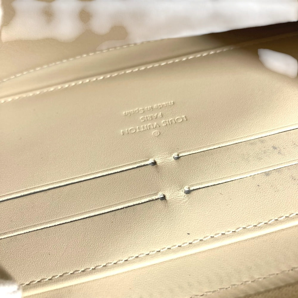 LOUIS VUITTON M91476 Vernis Leopard Zippy Wallet Long wallet Zip Around Long Wallet Patent Leather Bronkolai White/pink Used