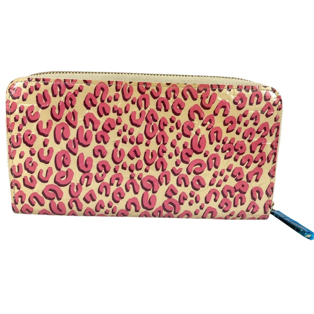 LOUIS VUITTON M91476 Vernis Leopard Zippy Wallet Long wallet Zip Around Long Wallet Patent Leather Bronkolai White/pink Used