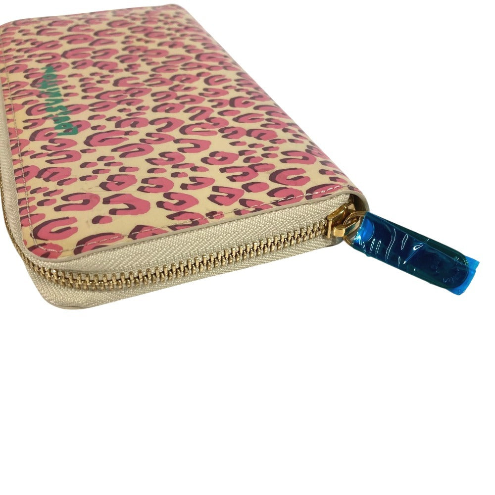 LOUIS VUITTON M91476 Vernis Leopard Zippy Wallet Long wallet Zip Around Long Wallet Patent Leather Bronkolai White/pink Used