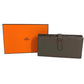 HERMES Bearn Souffle Bearn Souffle Long wallet, bi-fold, H logo Long Wallet Epsom Etain gray/SilverHardware Used