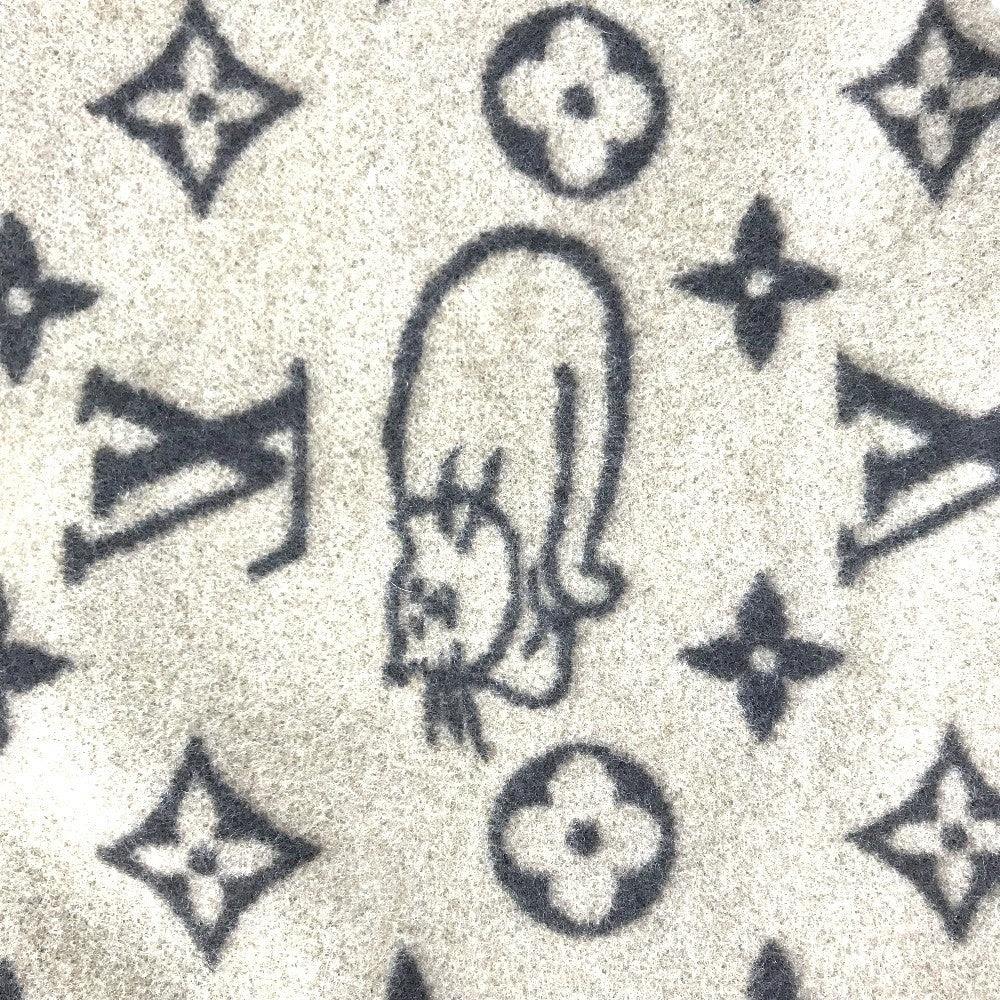 LOUIS VUITTON MP2259 blanket interior Classic Catgram Blanket Cat animal blanket Wool / Cashmere Brown Used