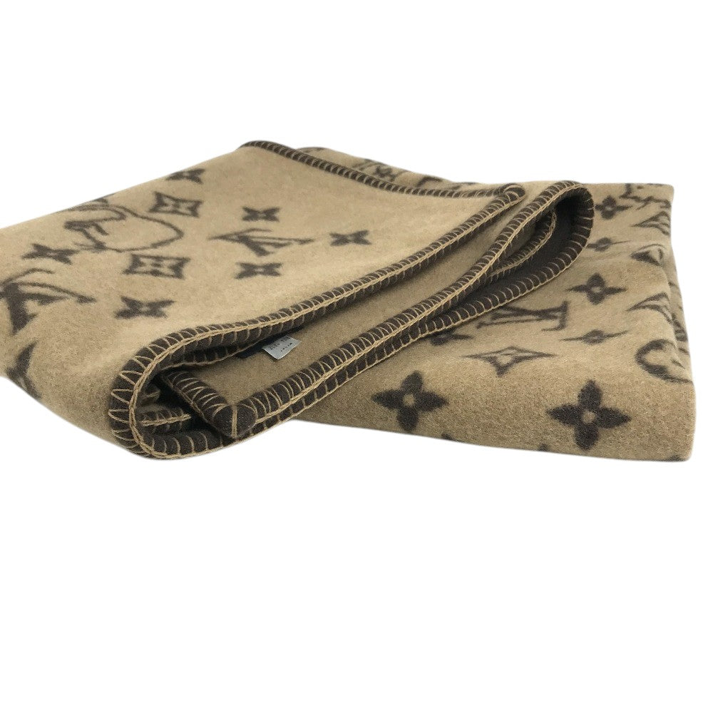 LOUIS VUITTON MP2259 blanket interior Classic Catgram Blanket Cat animal blanket Wool / Cashmere Brown Used
