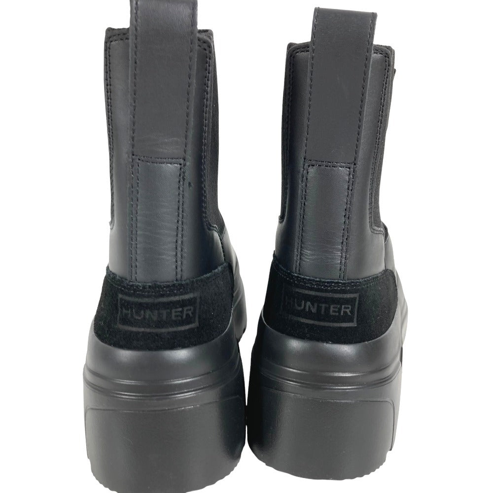 HUNTER WFS1000LPY Explorer Chelsea Platform Boots Shoes shoes boots Leather Black Used