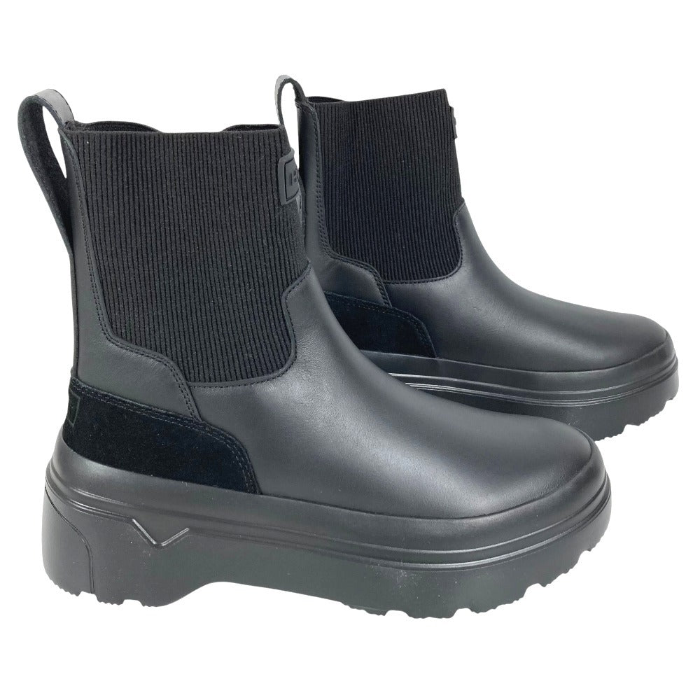 HUNTER WFS1000LPY Explorer Chelsea Platform Boots Shoes shoes boots Leather Black Used