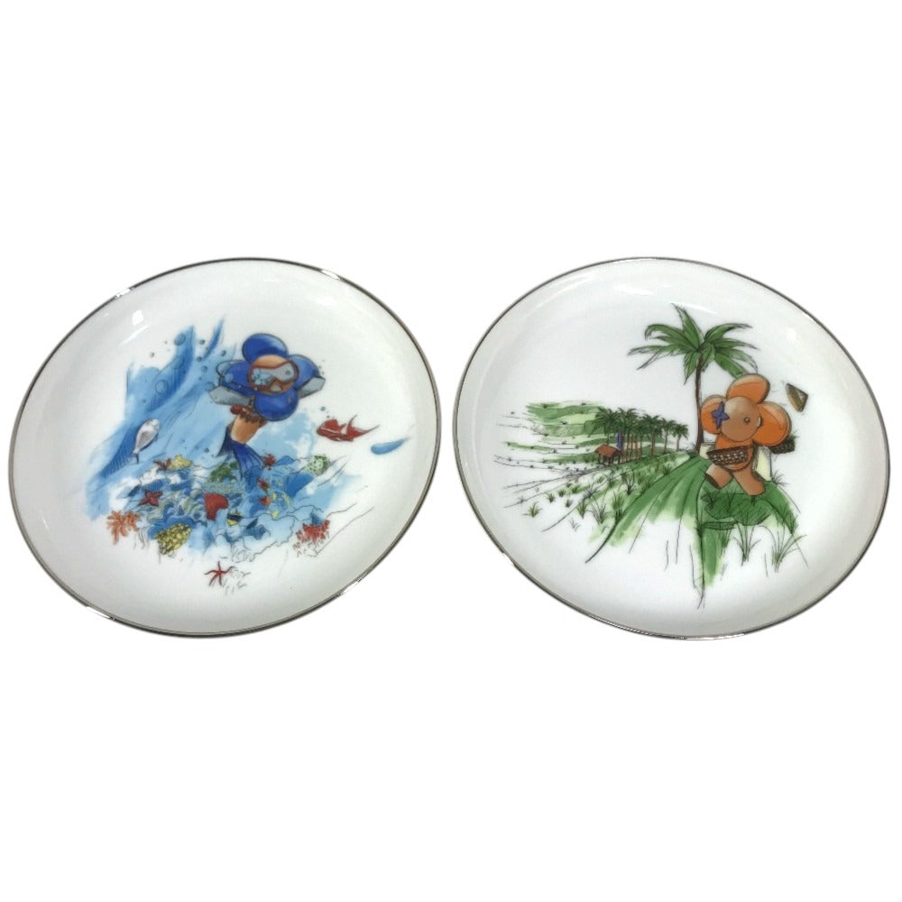 LOUIS VUITTON GI0546 plate tableware interior Hachette Set 4 Vivienne Monogram The dishes Pottery Multicolore Used