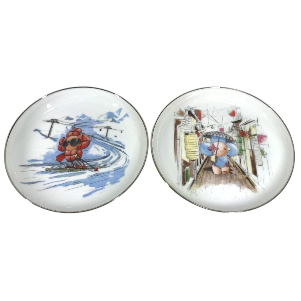 LOUIS VUITTON GI0546 plate tableware interior Hachette Set 4 Vivienne Monogram The dishes Pottery Multicolore Used