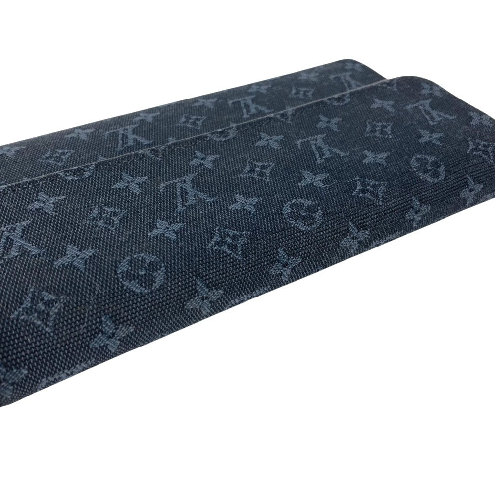 LOUIS VUITTON M92442 Monogram mini Porte Tresor International Long Wallet Tri-Fold Long Wallet Monogram Mini Canvas TST blue Navy Used