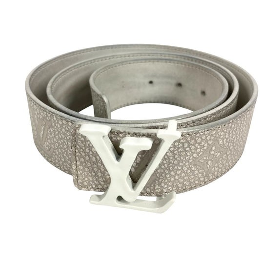 LOUIS VUITTON M0572T LV Shape MNG Climbing 40mm Buckle accessory for bottoms belt belt Leather White Used