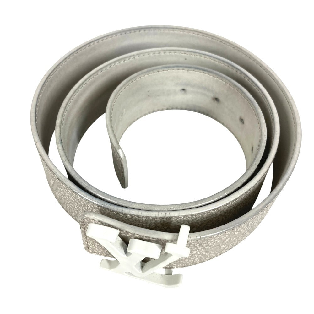 LOUIS VUITTON M0572T LV Shape MNG Climbing 40mm Buckle accessory for bottoms belt belt Leather White Used