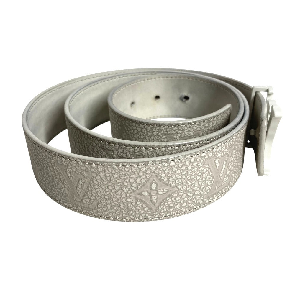 LOUIS VUITTON M0572T LV Shape MNG Climbing 40mm Buckle accessory for bottoms belt belt Leather White Used