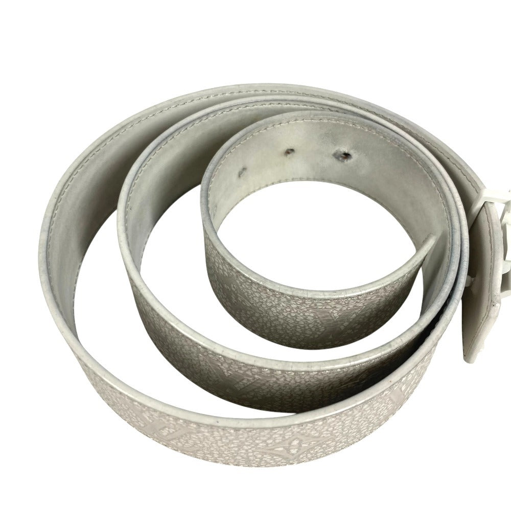 LOUIS VUITTON M0572T LV Shape MNG Climbing 40mm Buckle accessory for bottoms belt belt Leather White Used