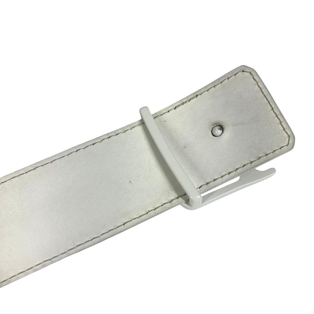 LOUIS VUITTON M0572T LV Shape MNG Climbing 40mm Buckle accessory for bottoms belt belt Leather White Used