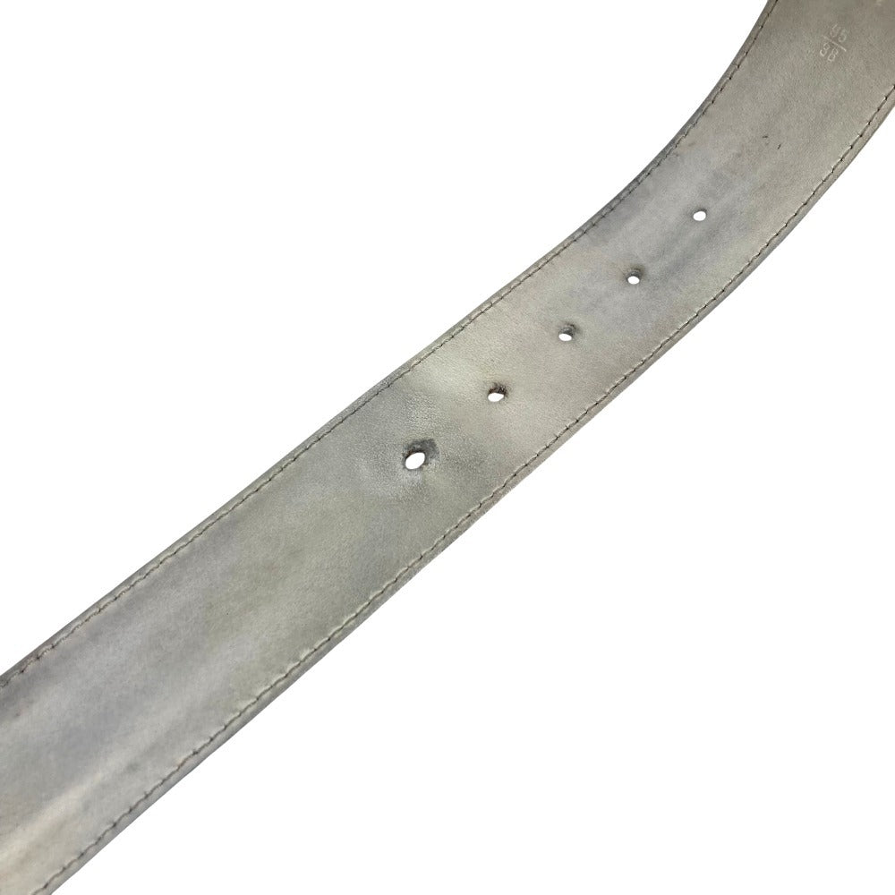 LOUIS VUITTON M0572T LV Shape MNG Climbing 40mm Buckle accessory for bottoms belt belt Leather White Used