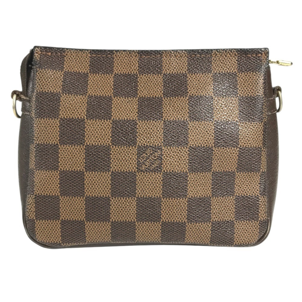 LOUIS VUITTON N51982 Damier Trousse Makeup Accessory Pouch Bag Shoulder Bag Hand Bag Shoulder Bag Damier Canvas Ebene Brown Used