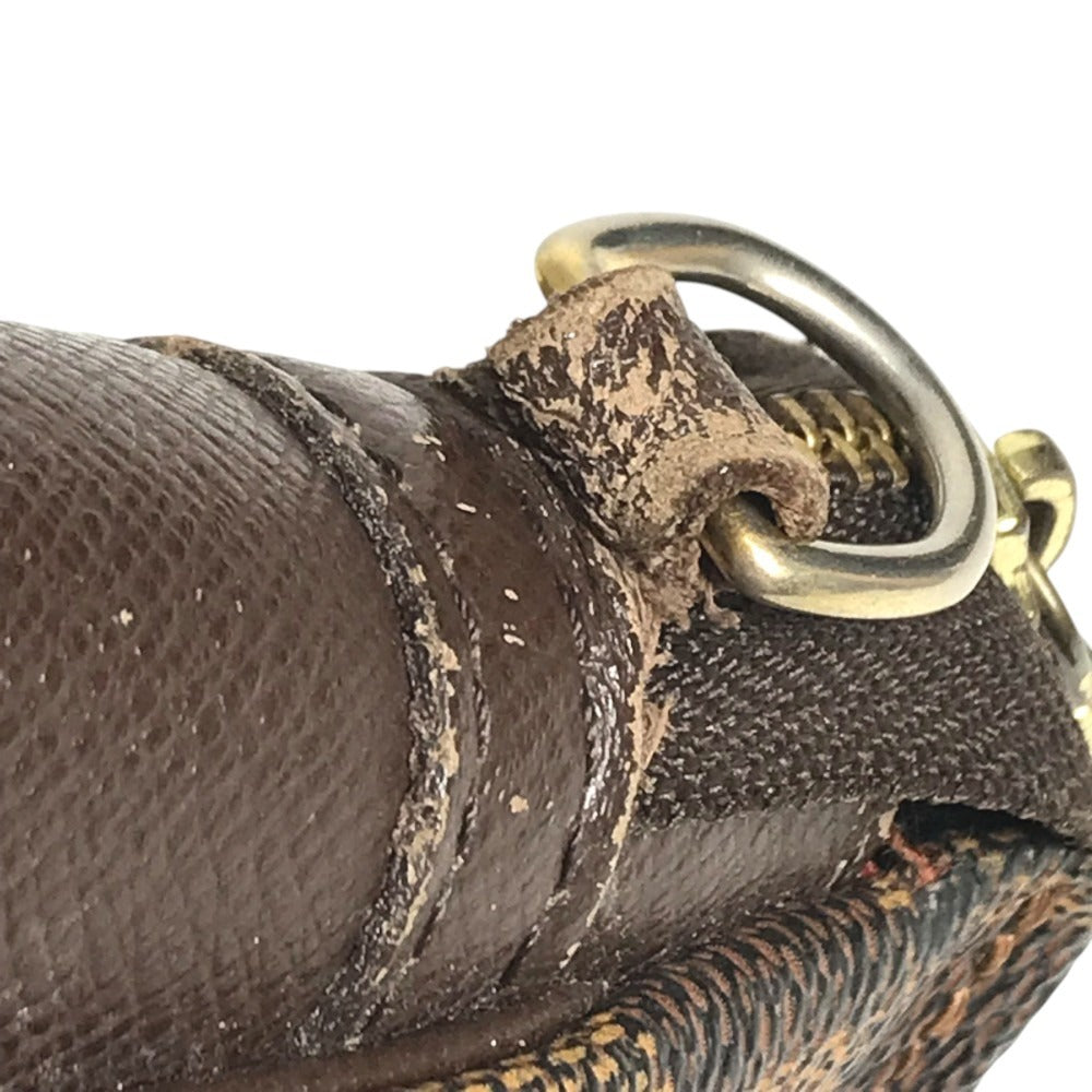 LOUIS VUITTON N51982 Damier Trousse Makeup Accessory Pouch Bag Shoulder Bag Hand Bag Shoulder Bag Damier Canvas Ebene Brown Used