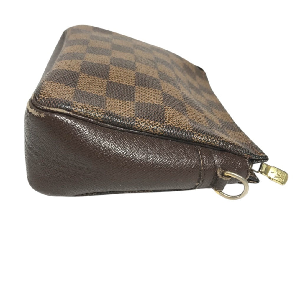 LOUIS VUITTON N51982 Damier Trousse Makeup Accessory Pouch Bag Shoulder Bag Hand Bag Shoulder Bag Damier Canvas Ebene Brown Used