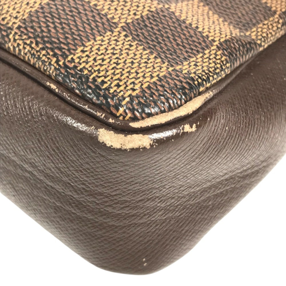 LOUIS VUITTON N51982 Damier Trousse Makeup Accessory Pouch Bag Shoulder Bag Hand Bag Shoulder Bag Damier Canvas Ebene Brown Used