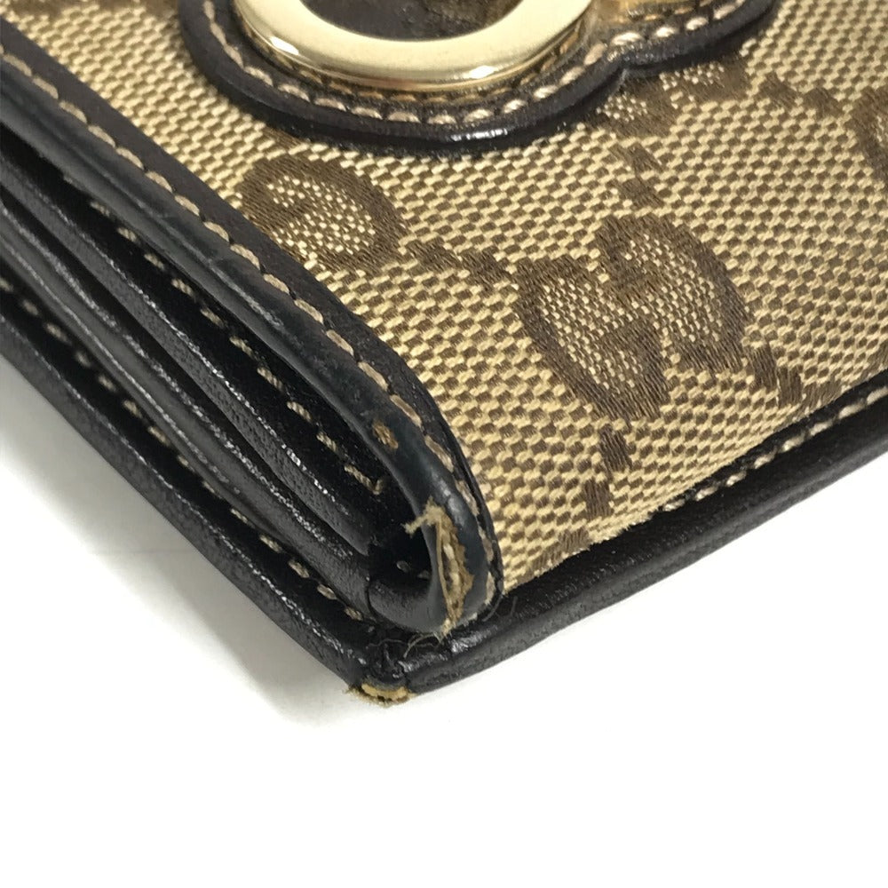 GUCCI 245723 LOVELY Guccissima logo GG heart Double Snap Long Wallet Long Wallet GGCanvas/Leather Beige/Dark brown Used