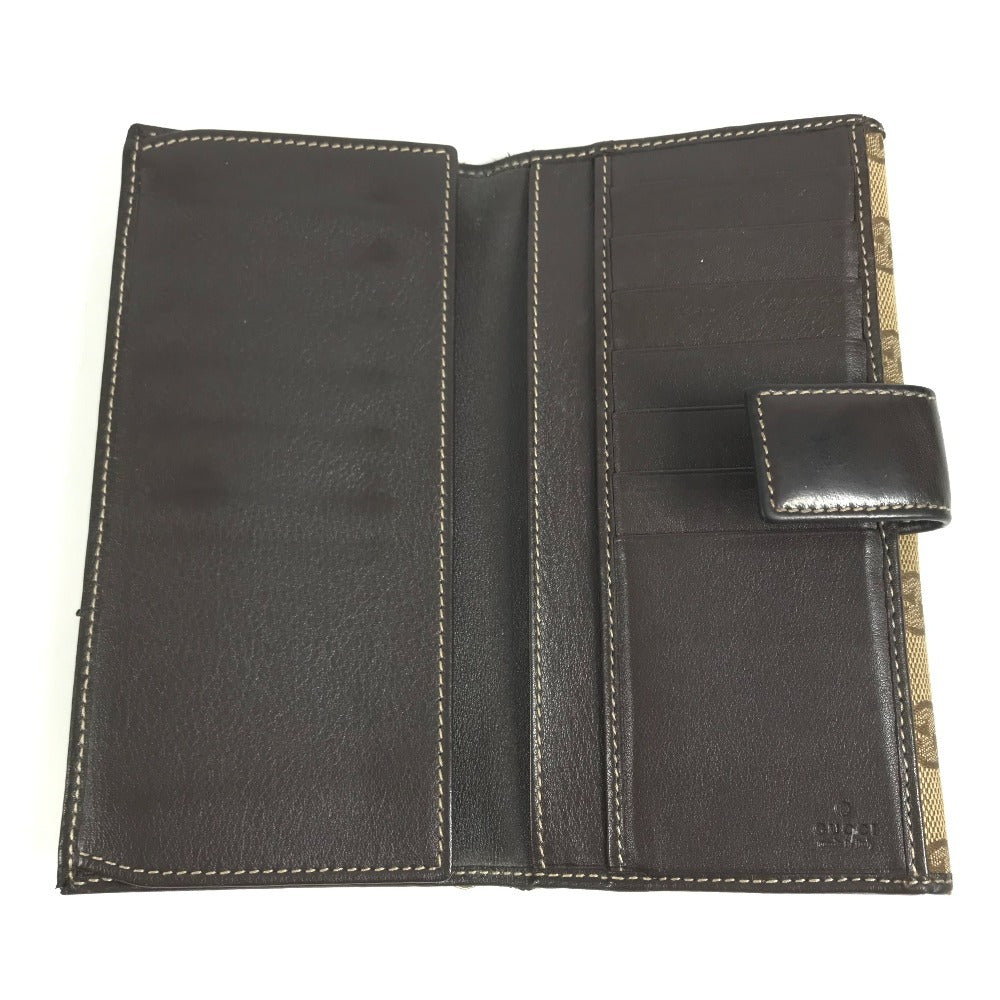 GUCCI 245723 LOVELY Guccissima logo GG heart Double Snap Long Wallet Long Wallet GGCanvas/Leather Beige/Dark brown Used