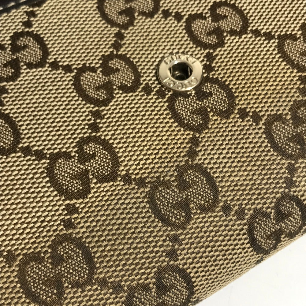 GUCCI 245723 LOVELY Guccissima logo GG heart Double Snap Long Wallet Long Wallet GGCanvas/Leather Beige/Dark brown Used