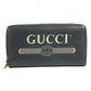 GUCCI 496317 Logo GG Zip Around Long Wallet Long Wallet Leather Black Used