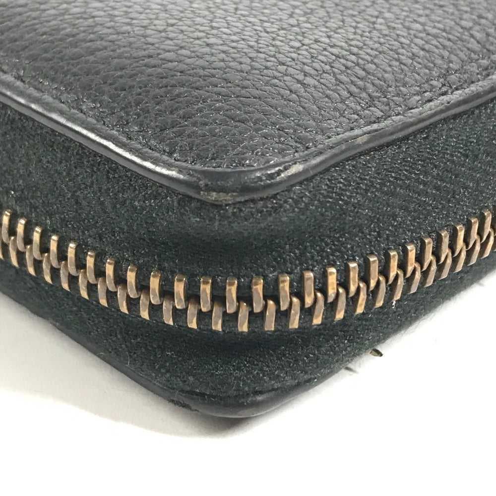 GUCCI 496317 Logo GG Zip Around Long Wallet Long Wallet Leather Black Used