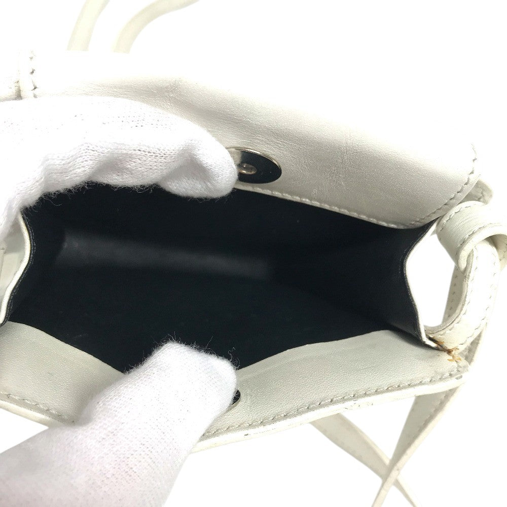 CELINE Flower logo Shoulder bag, Crossbody, Leather, Canvas, Black Shoulder Bag Leather/Canvas White Used