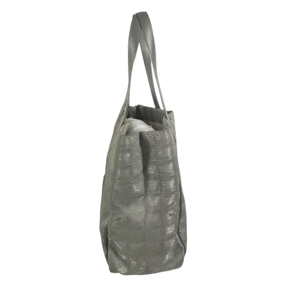 CHANEL A15991 CC CC Mark logo New Travel Line MM New Travel Line MM Shoulder bag, bag, shoulder bag Tote Bag Nylon jacquard Silver Used