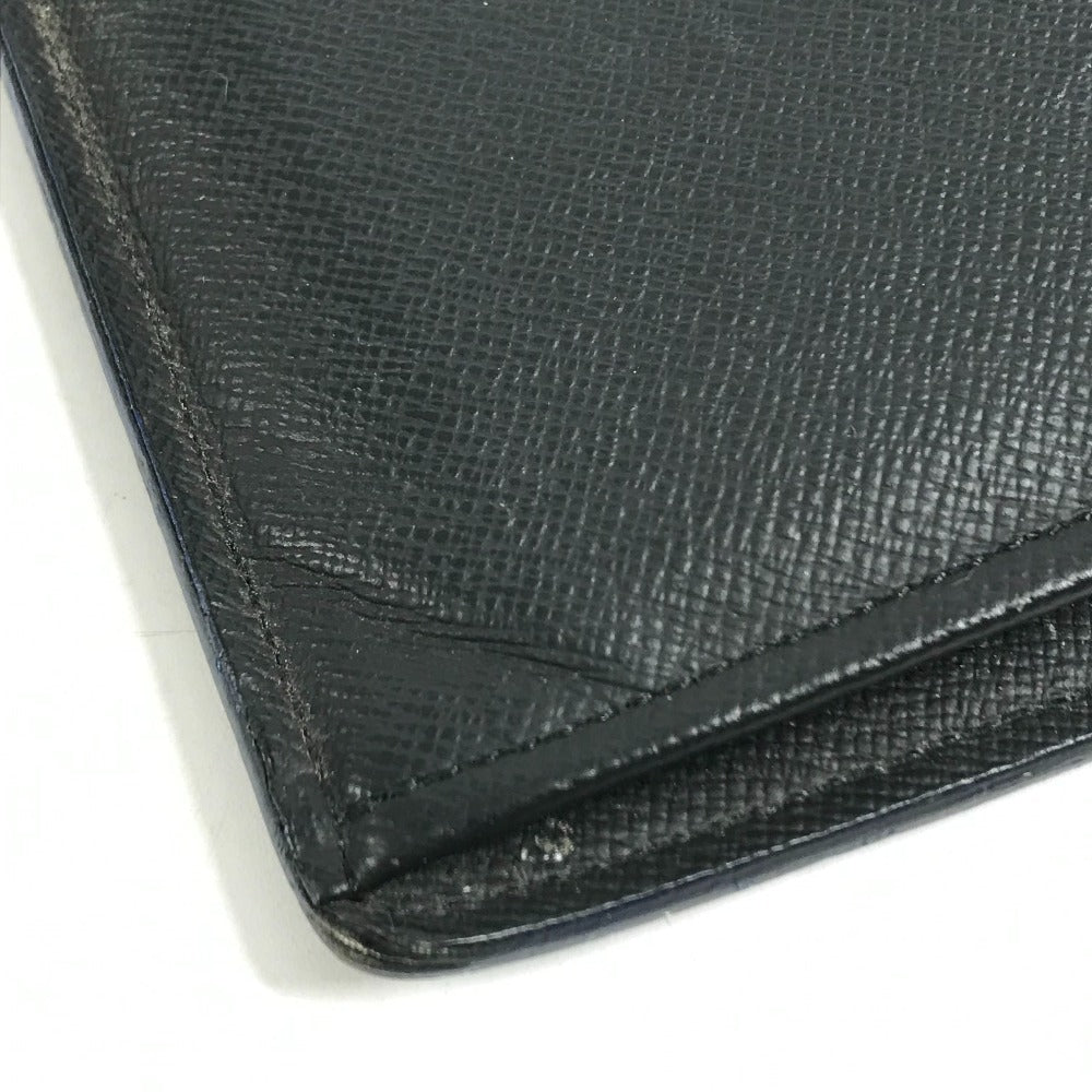 LOUIS VUITTON M30558 Taiga Portefeuilles Brazza Bicolor Long Wallet Long Wallet Taiga Leather Black/blue Used