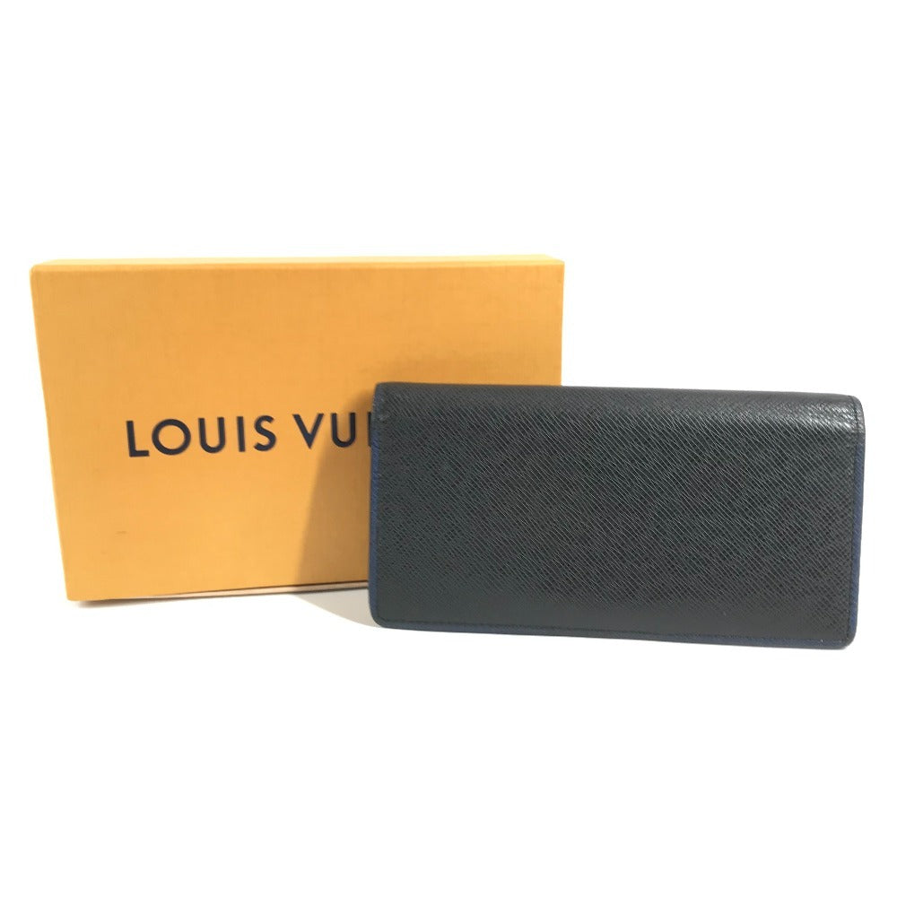 LOUIS VUITTON M30558 Taiga Portefeuilles Brazza Bicolor Long Wallet Long Wallet Taiga Leather Black/blue Used